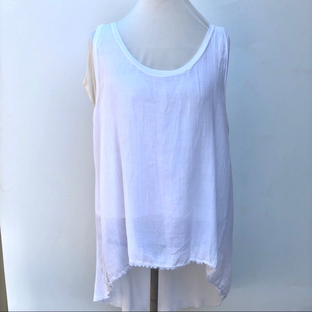 Enza Costa white cotton sleeveless top NWOT, L